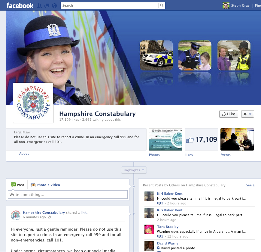 Hampshire police facebook