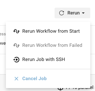 Rerun job workflow in CircleCI