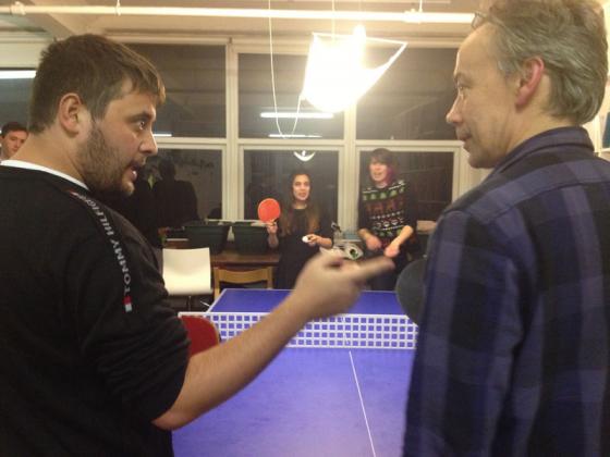 David and Fotios discussing tactics to tackle the raw aggression of the opposition