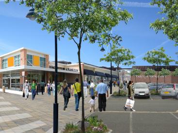 View towards the new market hall