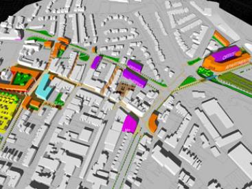 Hucknall Town Centre Masterplan :3D model of proposed masterplan