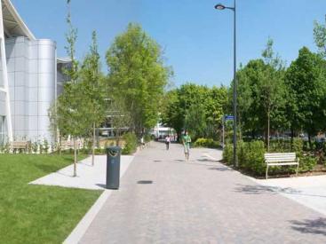 Before Street after environmental improvements suggested as part of the masterplan