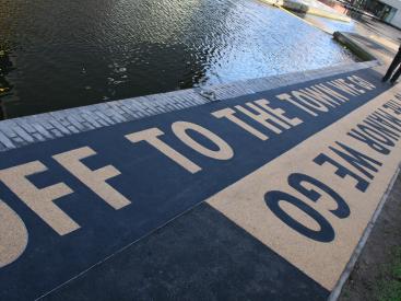 Way-finding artwork installed on Towpath