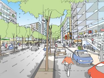 Southall Boulevard running through the heart of the site 