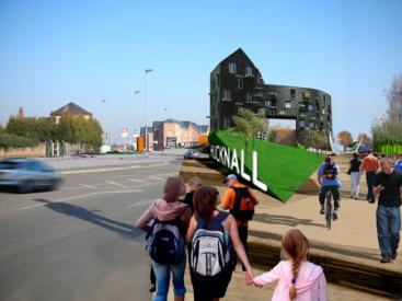 Hucknall Town Centre Masterplan : Photomontage of station approach