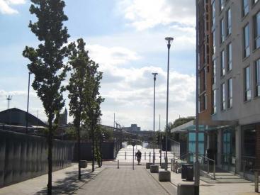 Temple Quay view down cycleway