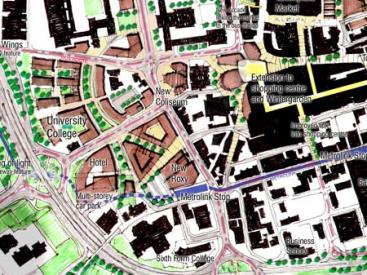 Detail of Oldham town centre masterplan
