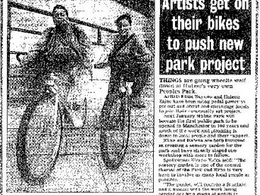 A press cutting about the project